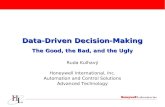 Data-Driven Decision-Making The Good, the Bad, and the Ugly Ruda Kulhavý Honeywell International, Inc. Automation and Control Solutions Advanced Technology.