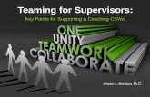 Teaming for Supervisors: Key Points for Supporting & Coaching CSWs Sharon L. Morrison, Ph.D.