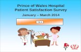 Prince of Wales Hospital Patient Satisfaction Survey January – March 2014.