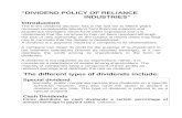 DIVIDEND POLICY OF RELIANCE  INDUSTRIES SWATI