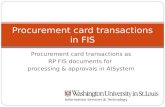 Procurement card transactions as RP FIS documents for processing & approvals in AISystem Procurement card transactions in FIS.