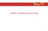 1 UIDAI article processing. 2 What is Aadhaar? 3 Unique ID initiative.