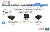 SWIF SCRYBE Providing Mobility to Business Bluetooth enabled Portable Thermal Printer Smart Card Reader Magnetic Swipe Card Reader.