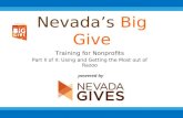 Training for Nonprofits Part II of II: Using and Getting the Most out of Razoo Nevadas Big Give powered by.