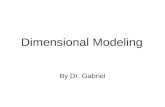 Dimensional Modeling By Dr. Gabriel. Dimensional Modeling Dimensional modeling –Logical design technique for structuring data It is intuitive to business.