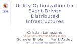 Utility Optimization for Event-Driven Distributed Infrastructures Cristian Lumezanu University of Maryland, College Park Sumeer BholaMark Astley IBM T.J.