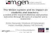 Http:// The MiGen system and its impact on students and teachers: a review of the research dilemmas and positive outcomes through the eyes.