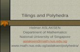 Tilings and Polyhedra Helmer ASLAKSEN Department of Mathematics National University of Singapore aslaksen@math.nus.edu.sg