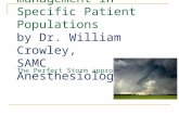 Post-Op Pain management in Specific Patient Populations by Dr. William Crowley, SAMC Anesthesiologist The Perfect Storm approaches.