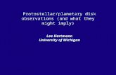 Protostellar/planetary disk observations (and what they might imply) Lee Hartmann University of Michigan.