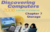 Chapter 7 Storage. Chapter 7 Objectives Differentiate between storage devices and storage media Describe the characteristics of magnetic disks Differentiate.