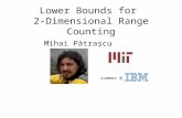 Lower Bounds for 2-Dimensional Range Counting Mihai Pătraşcu summer @