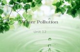 Water Pollution Unit 12. Water H 2 O A compound Earth 25% land 75% water.