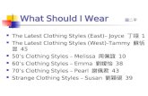 What Should I Wear The Latest Clothing Styles (East) – Joyce 1 The Latest Clothing Styles (West)-Tammy 45 50 s Clothing Styles – Melissa 10 60 s Clothing.
