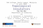 Topological Insulators Yew San Hor 1 Department of Chemistry and J. G. Checkelsky 2, A. Richardella 2, J. Seo 2, P. Roushan 2, D. Hsieh 2, Y. Xia 2, M.
