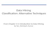 Data Mining Classification: Alternative Techniques From Chapter 5 in Introduction to Data Mining by Tan, Steinbach, Kumar.