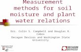 Measurement methods for soil moisture and plant water relations Drs. Colin S. Campbell and Douglas R. Cobos Decagon Devices and Washington State University.