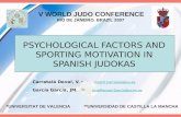 PSYCHOLOGICAL FACTORS AND SPORTING MOTIVATION IN SPANISH JUDOKAS Carratalá Deval, V. * Vicent.Carratala@uv.esVicent.Carratala@uv.es García García, JM.