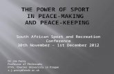 South African Sport and Recreation Conference 30th November - 1st December 2012 Dr Jim Parry Professor of Philosophy FTVS, Charles University in Prague.