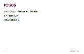 – 1 – 15-213, F02 ICS05 Instructor: Peter A. Dinda TA: Bin Lin Recitation 3.