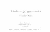 Introduction to Machine Learning Fall 2013 Decision Trees Koby Crammer Department of EE Technion Most figures courtesy of Ben Taskar zl.