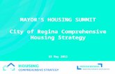 MAYORS HOUSING SUMMIT City of Regina Comprehensive Housing Strategy 13 May 2013.