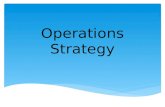 Operations Strategy. OPERATİONS deals with the functions and procedures involved in to day-to-day processes of manufacturing goods and products STRATEGY.