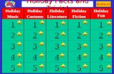 Holiday Facts and Trivia! Holiday Music Holiday Customs Holiday Literature Holiday Fiction Holiday Fun 11111 22222 33333 44444 55555 BONUS.