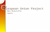 European Union Project Ben McAuliffe Spain. Map of Europe showing Spain.