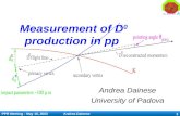 PPR Meeting - May 16, 2003 Andrea Dainese 1 Measurement of D 0 production in pp Andrea Dainese University of Padova.