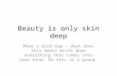 Beauty is only skin deep Make a mind map – what does this mean? Write down everything that comes into your mind. Do this as a group.