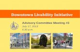 Advisory Committee Meeting #3 July 17, 2013 6:30 p.m. Downtown Livability Initiative.