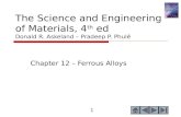 1 The Science and Engineering of Materials, 4 th ed Donald R. Askeland – Pradeep P. Phulé Chapter 12 – Ferrous Alloys.