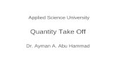 Quantity Take Off Dr. Ayman A. Abu Hammad Applied Science University.