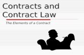 Contracts and Contract Law The Elements of a Contract.