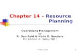 © Wiley 20101 Chapter 14 – Resource Planning Operations Management by R. Dan Reid & Nada R. Sanders 4th Edition © Wiley 2010.