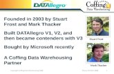 Copyright Coffing Data Warehousing 2008 Phone 937 855-4838 1 Founded in 2003 by Stuart Frost and Mark Thacker Stuart Frost Mark Thacker Built DATAllegro.