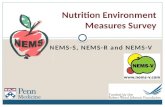NEMS-S, NEMS-R and NEMS-V Nutrition Environment Measures Survey Funded by the.
