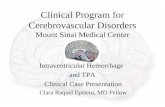 Clinical Program for Cerebrovascular Disorders Mount Sinai Medical Center Intraventricular Hemorrhage and TPA Clinical Case Presentation Clara Raquel Epstein,