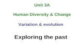 Unit 3A Human Diversity & Change Variation & evolution Exploring the past.