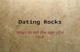 Dating Rocks Ways to tell the age of a rock. 2 Ways to Date Rocks: Relative Dating: Places events in geologic history in the proper order. The basis for.