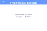 7 Elementary Statistics Larson Farber Hypothesis Testing.