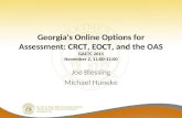 Georgia's Online Options for Assessment: CRCT, EOCT, and the OAS GAETC 2011 November 2, 11:00-12:00 Joe Blessing Michael Huneke.