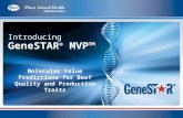 Introducing GeneSTAR ® MVP Molecular Value Predictions for Beef Quality and Production Traits.