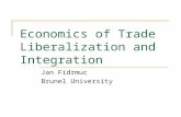 Economics of Trade Liberalization and Integration Jan Fidrmuc Brunel University.