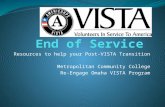 Resources to help your Post-VISTA Transition Metropolitan Community College Re-Engage Omaha VISTA Program.