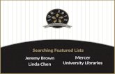 Searching Featured Lists. About Mercer University.