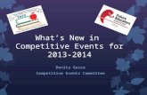 Whats New in Competitive Events for 2013-2014 Donita Garza Competitive Events Committee.