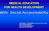 MEDICAL EDUCATION FOR HEALTH DEVELOPMENT Fortunato L. Cristobal, MD, MPH, MPHed, FPPS, FSPGANH DEAN, School of Medicine Ateneo de Zamboanga University.