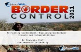 Rethinking borderlines: Exploring borderland threats and vulnerabilities Dr Francois Vreÿ Stellenbosch University.